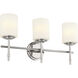 Ali 3 Light 23.25 inch Polished Nickel Bath Vanity Light Wall Light