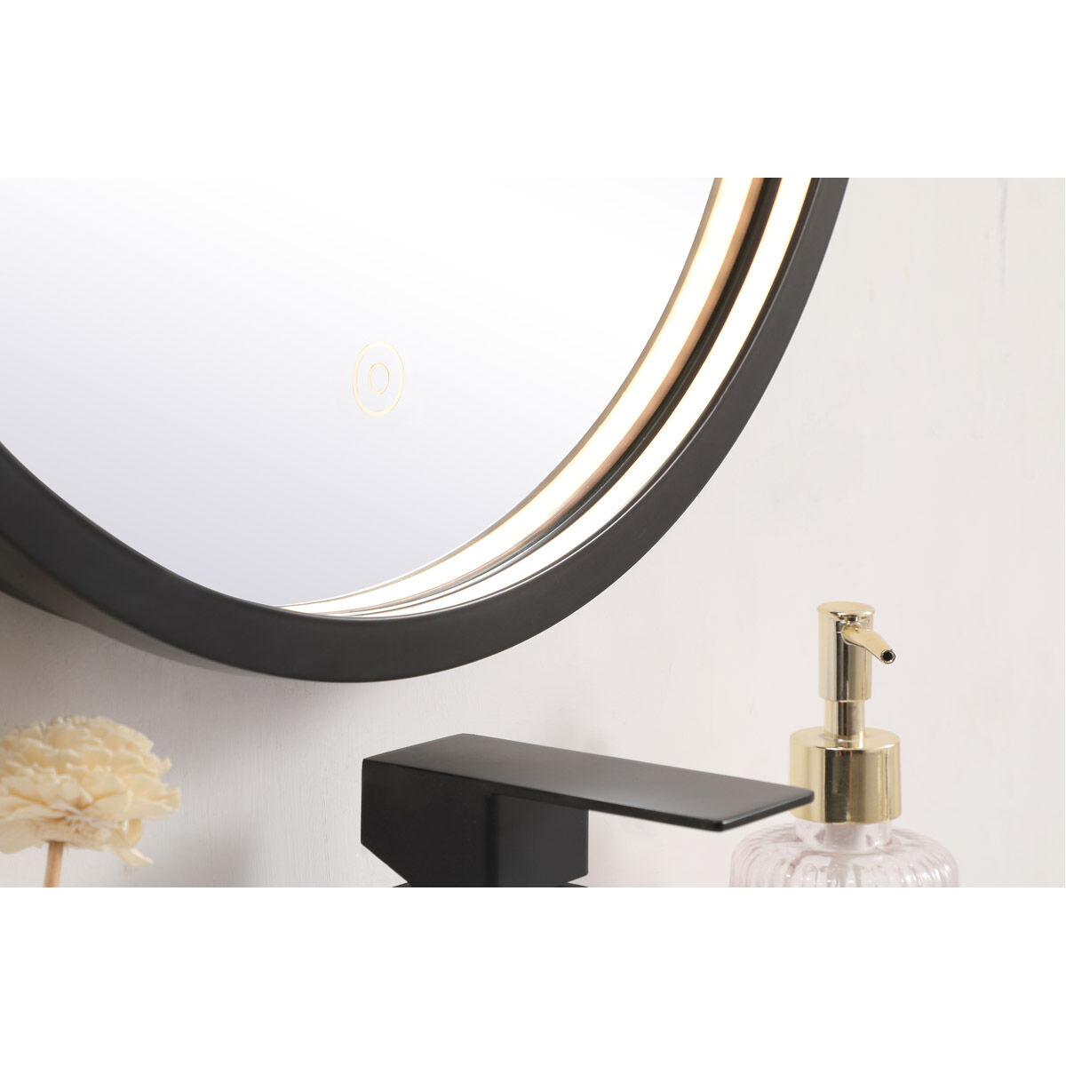 Pier 18 X 18 inch Black LED Mirror