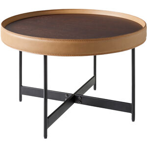 Puck 23.62 X 23.62 inch Top: Brown; Base: Black Coffee Table