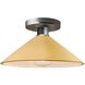 Radiance LED 11.75 inch Muted Yellow and Brushed Nickel Semi Flush Ceiling Light