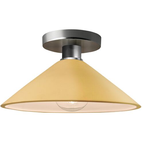 Radiance LED 11.75 inch Muted Yellow and Brushed Nickel Semi Flush Ceiling Light