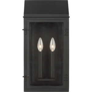 C&M by Chapman & Myers Hingham 2 Light 20 inch Textured Black Outdoor Wall Lantern