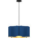 Paulina 1 Light 19.8 inch Black Pendant Ceiling Light in Blue/Ash, 20 in, WEP Collection