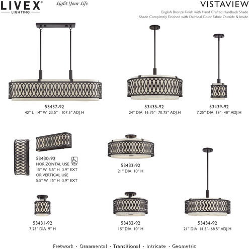 Vistaview 2 Light 15 inch English Bronze ADA Wall Sconce Wall Light