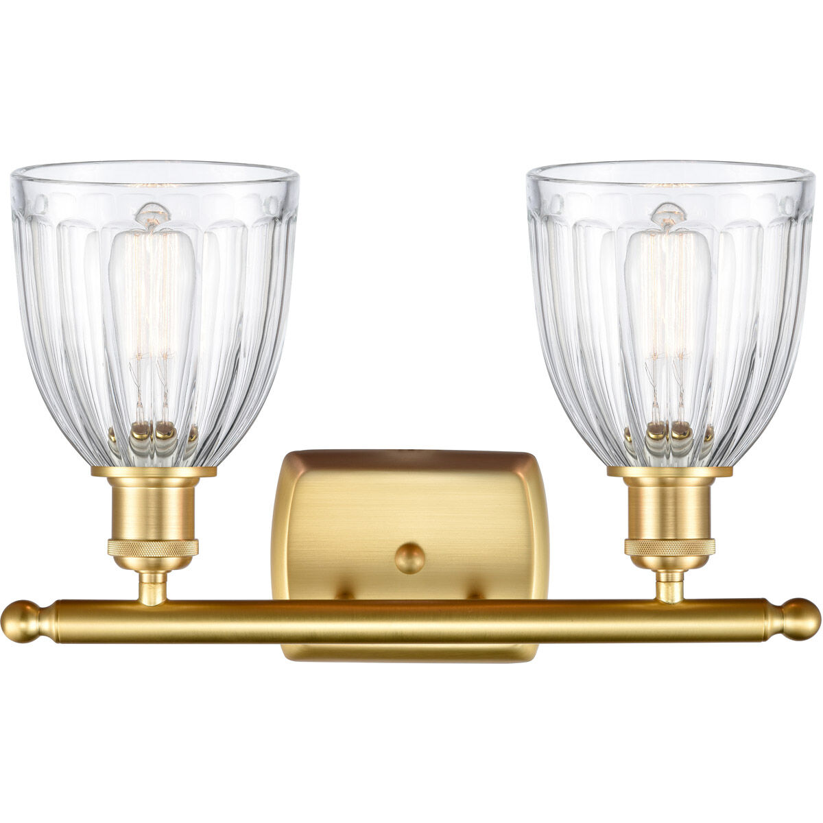 Ballston Brookfield LED 16 inch Satin Gold Bath Vanity Light Wall Light in Clear Glass, Ballston