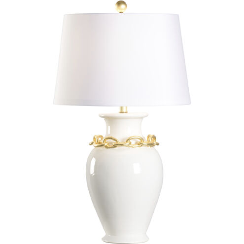 Oro 21 inch 100.00 watt White/Cream and Gold Table Lamp Portable Light