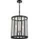 Majestic Splendor 4 Light 19 inch Polished Nickel/Sand Coal Pendant Ceiling Light