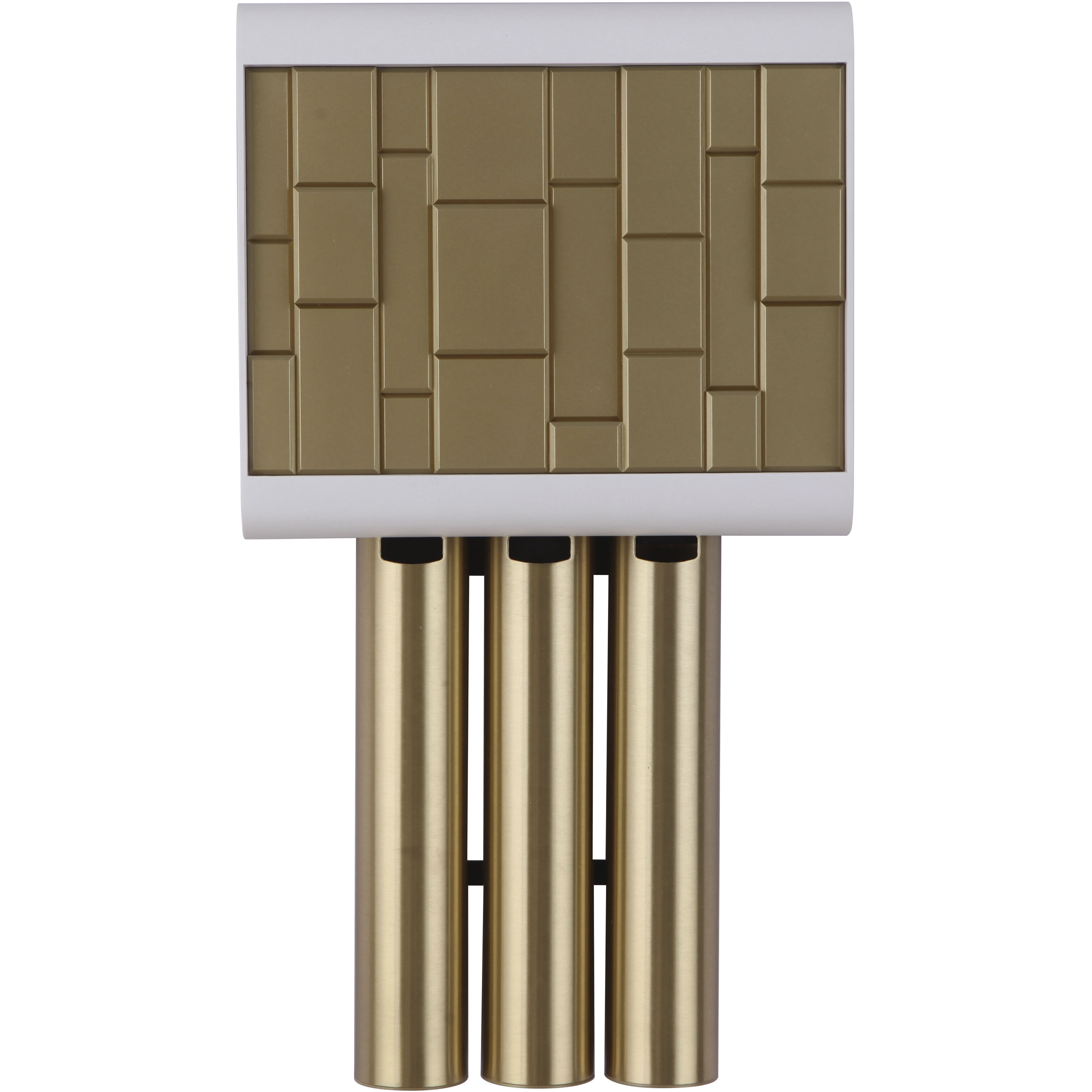 Westminster White and Satin Brass Chime, 3-Tube