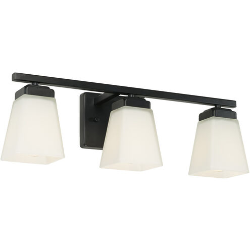 Baxley 3 Light 22 inch Matte Black Vanity Light Wall Light