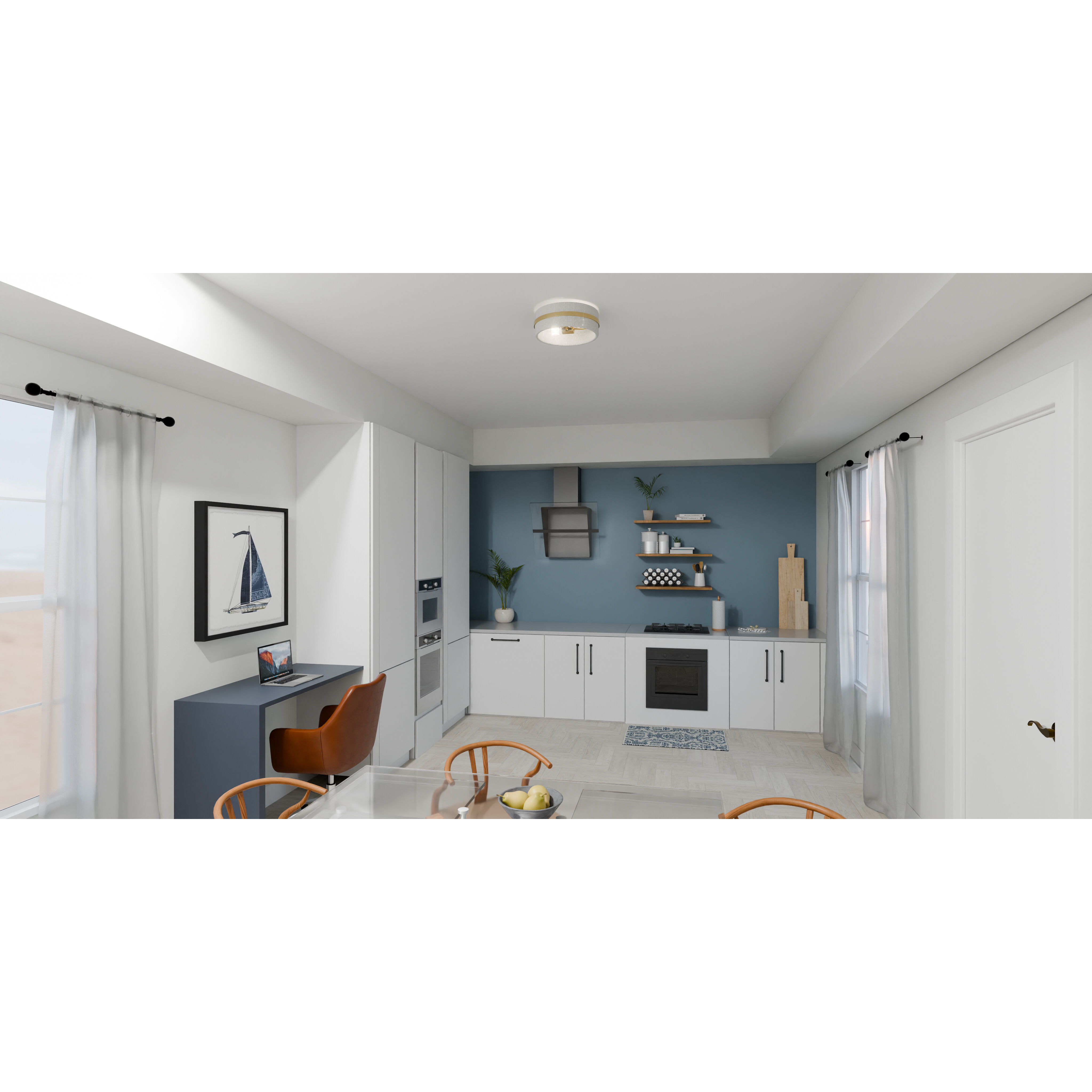 Maeve 2 Light 14 inch Brushed Gold Flush Mount Ceiling Light, Medium