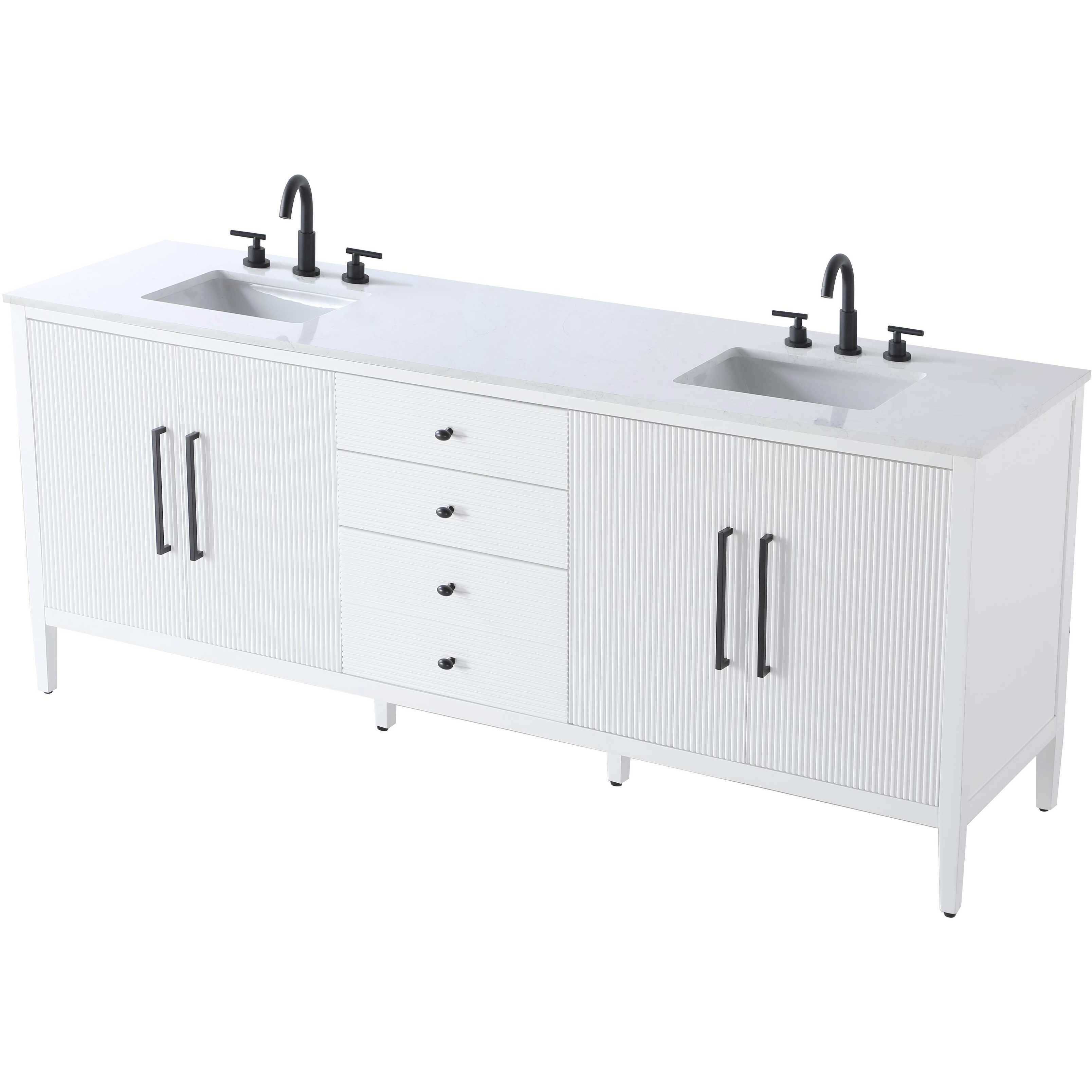 Blakely 84 X 34 inch White Bathroom Vanity Cabinet