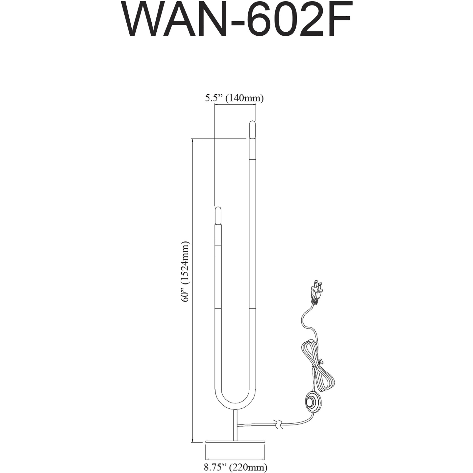 Wand 40.5 inch 60.00 watt Matte Black Decorative Floor Lamp Portable Light