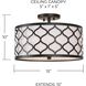 Felicia 3 Light 15 inch Matte Black Semi-Flush Mount Ceiling Light