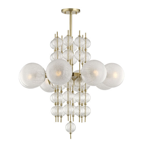 Calypso 8 Light 33.5 inch Aged Brass Chandelier Ceiling Light