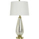 Christian 32 inch 100.00 watt Silver Mercury and Brass Table Lamp Portable Light