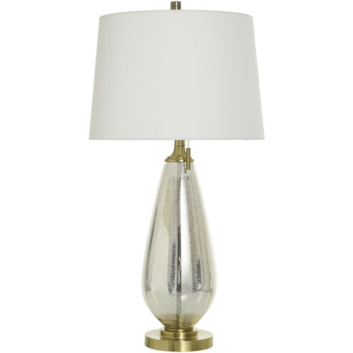 Christian 32 inch 100.00 watt Silver Mercury and Brass Table Lamp Portable Light