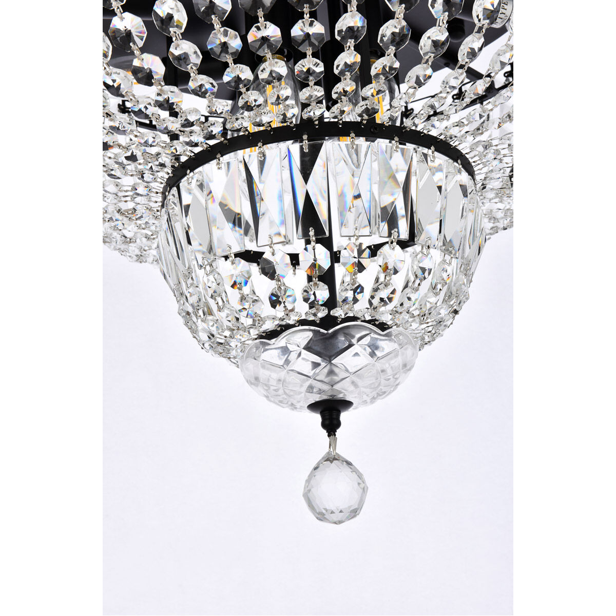 Tranquil 10 Light 20 inch Black and Clear Flush Mount Ceiling Light