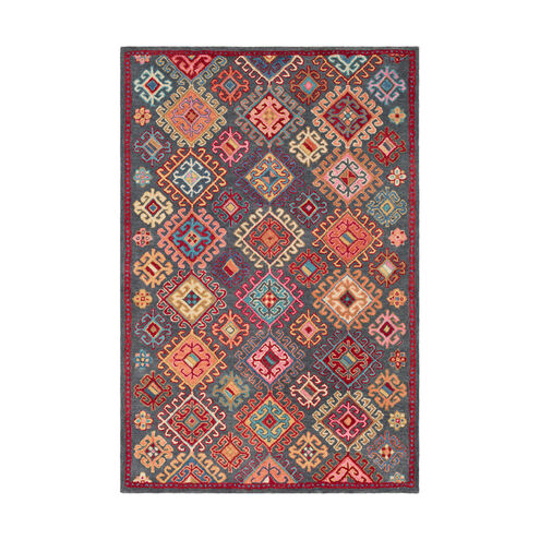 Olivia 36 X 24 inch Bright Pink/Dark Red/Charcoal/Peach/Wheat/Tan/Aqua Rugs, Rectangle
