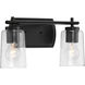 Adley 2 Light 14 inch Matte Black Bath Vanity Wall Light