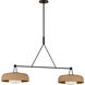 Richard June Liora 2 Light 47 inch Aged Iron Chandelier Ceiling Light in LED, Toast Stoneware