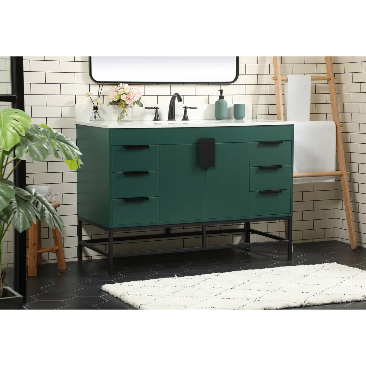 Eugene 48 X 22 X 33.5 inch Green Vanity Sink Set in Included