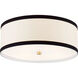 kate spade new york Walker 4 Light 18 inch Gild Flush Mount Ceiling Light in Cream Linen with Black Linen Trim, Medium