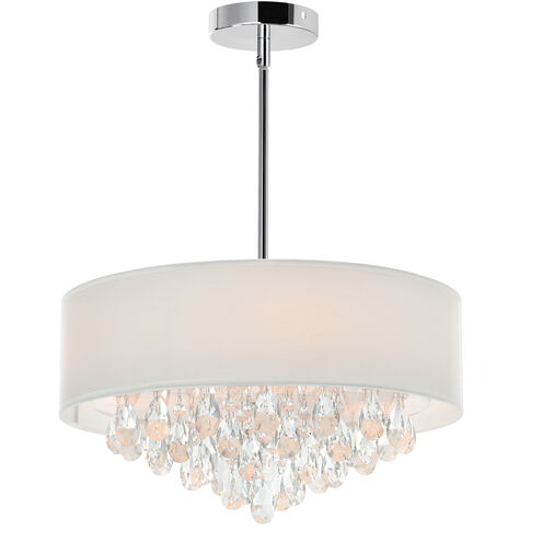 Dash 4 Light 18 inch Chrome Drum Shade Chandelier Ceiling Light