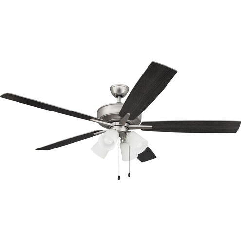 Super Pro 114 60 inch Brushed Satin Nickel with Brushed Nickel/Greywood Blades Contractor Ceiling Fan