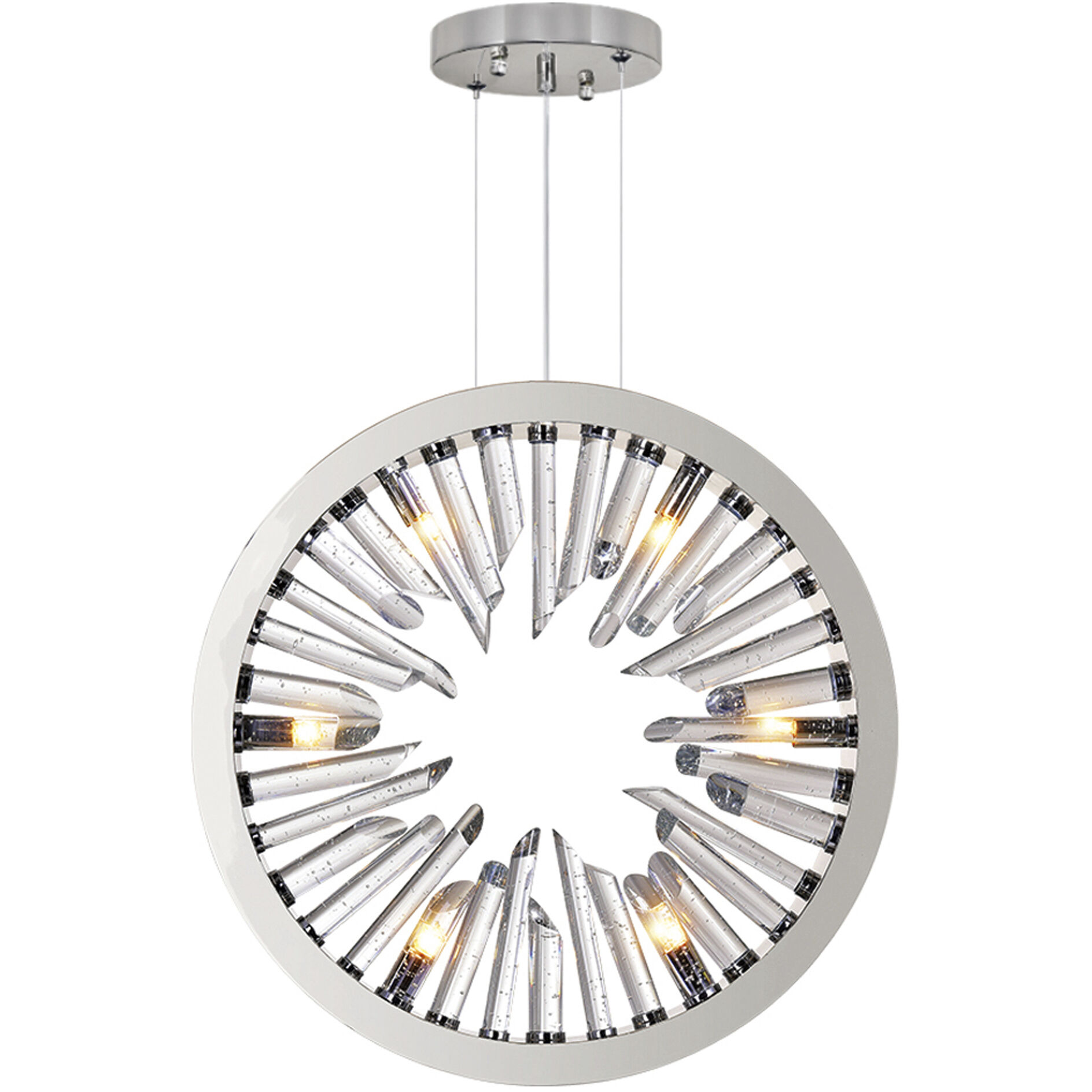 Spiked 6 Light 3 inch Polished Nickel Chandelier Ceiling Light