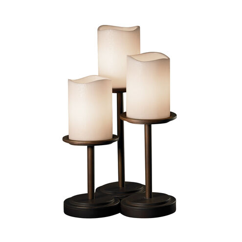Candlearia 16 inch 27 watt Dark Bronze Table Lamp Portable Light in 2100 Lm LED, Amber (CandleAria), Cylinder with Melted Rim