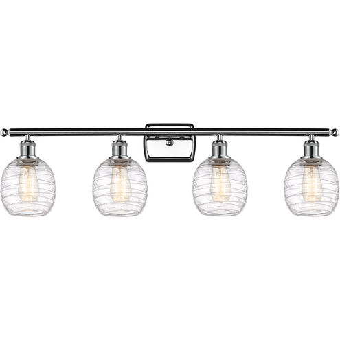 Ballston Belfast LED 36 inch Polished Chrome Bath Vanity Light Wall Light in Deco Swirl Glass