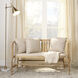 Grayson Off White Linen & Grey Washed Wood Settee