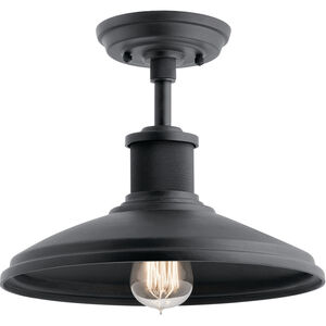 Allenbury 1 Light 12 inch Textured Black Pendant/Semi Flush Ceiling Light