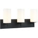 Candela Wall Sconce Wall Light in Matte Black and Opal Glass