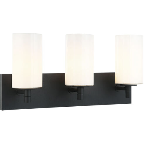 Candela Wall Sconce Wall Light in Matte Black and Opal Glass