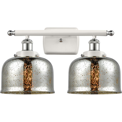 Ballston Bell LED 16 inch White and Polished Chrome Bath Vanity Light Wall Light in Silver Plated Mercury Glass
