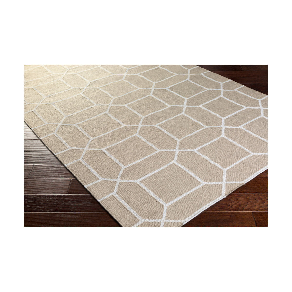 Lagoon 66 X 42 inch Ivory/White Indoor Area Rug, PET Yarn