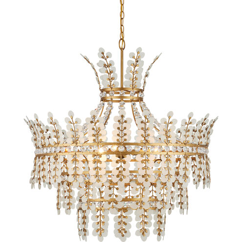 Bradshaw 4 Light 35.5 inch Frosted/Clear/Brass Chandelier Ceiling Light