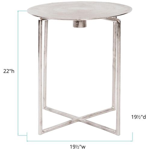 Carter 22 X 19.5 inch Silver Accent Table