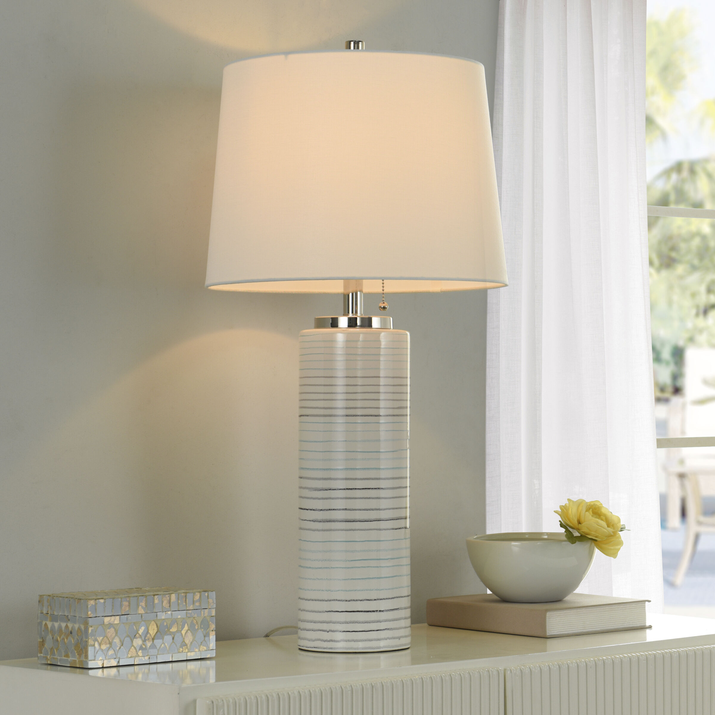 Ellis 29 inch 100.00 watt Pastel Turquoise and Warm Gray and Silver Table Lamp Portable Light