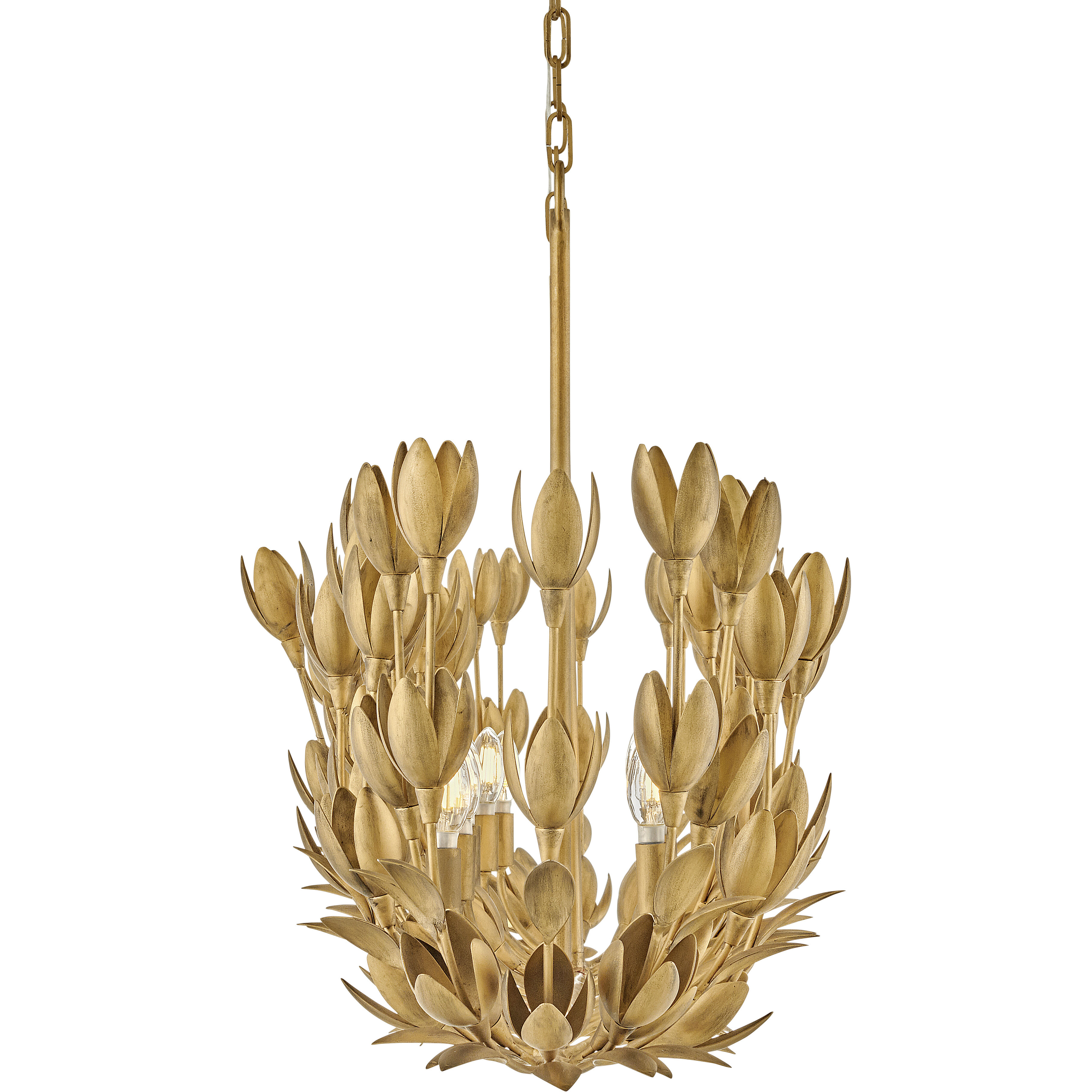 Lisa McDennon Flora 60 inch Burnished Gold Indoor Linear Chandelier Ceiling Light
