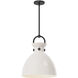 Alora Mood Waldo 1 Light 14 inch Matte Black Pendant Ceiling Light in Glossy Opal