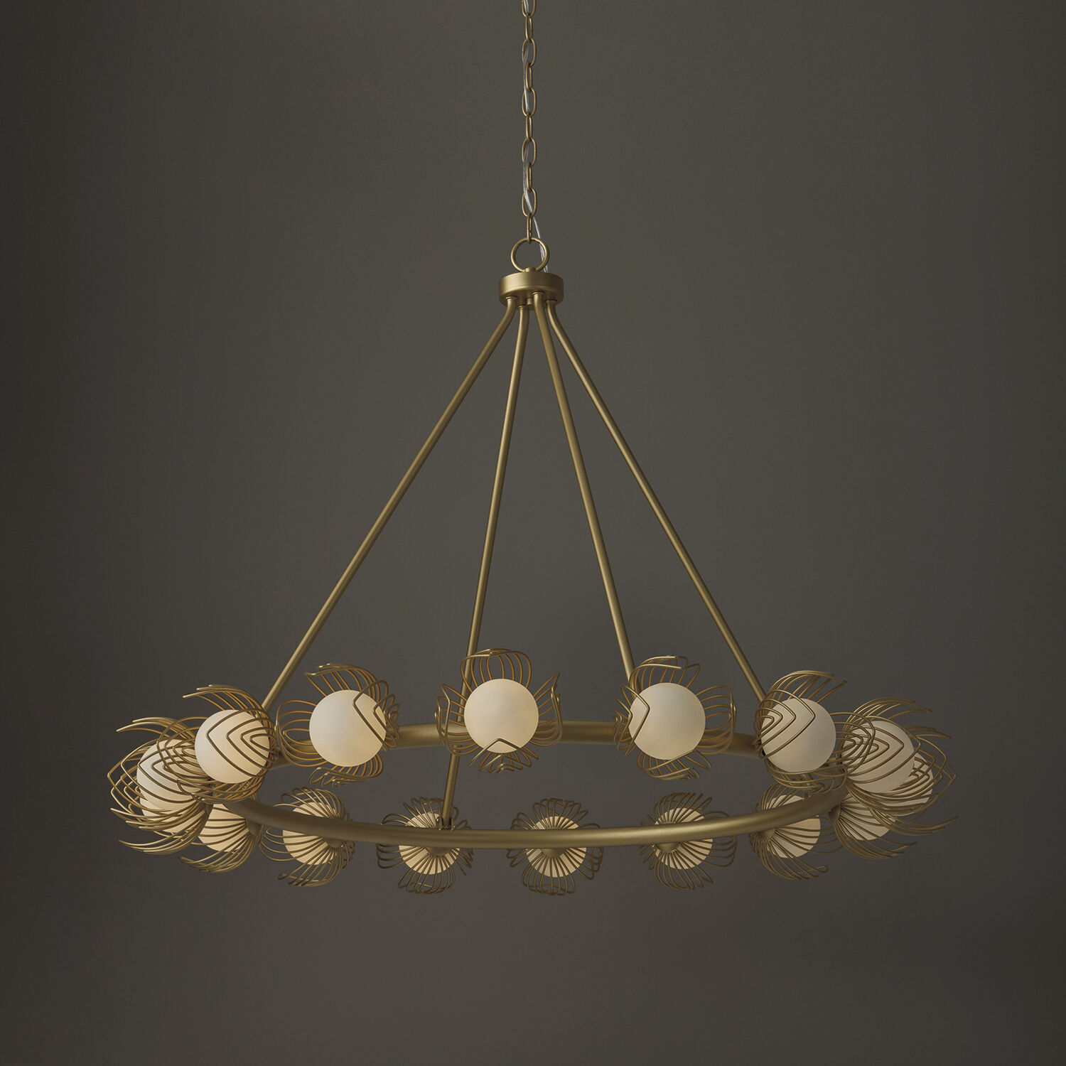 Flora 16 Light 39 inch Buffed Gold Chandelier Ceiling Light