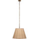 Scalloped 1 Light 24 inch Antique Brass Pendant Ceiling Light in Natural Raffia