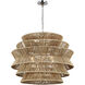 Chapman & Myers Antigua LED 42 inch Polished Nickel and Natural Abaca Drum Chandelier Ceiling Light, XL