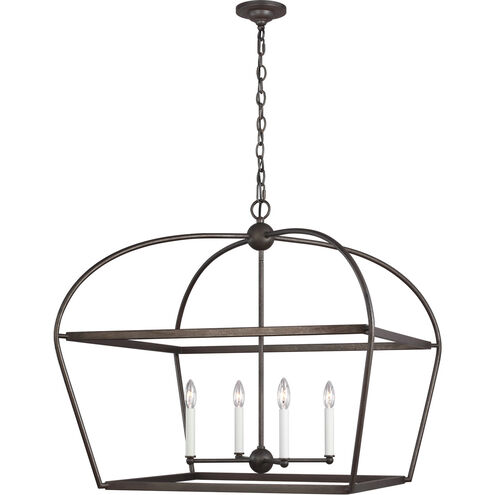 C&M by Chapman & Myers Stonington 4 Light 29.63 inch Smith Steel Hanging Lantern Ceiling Light