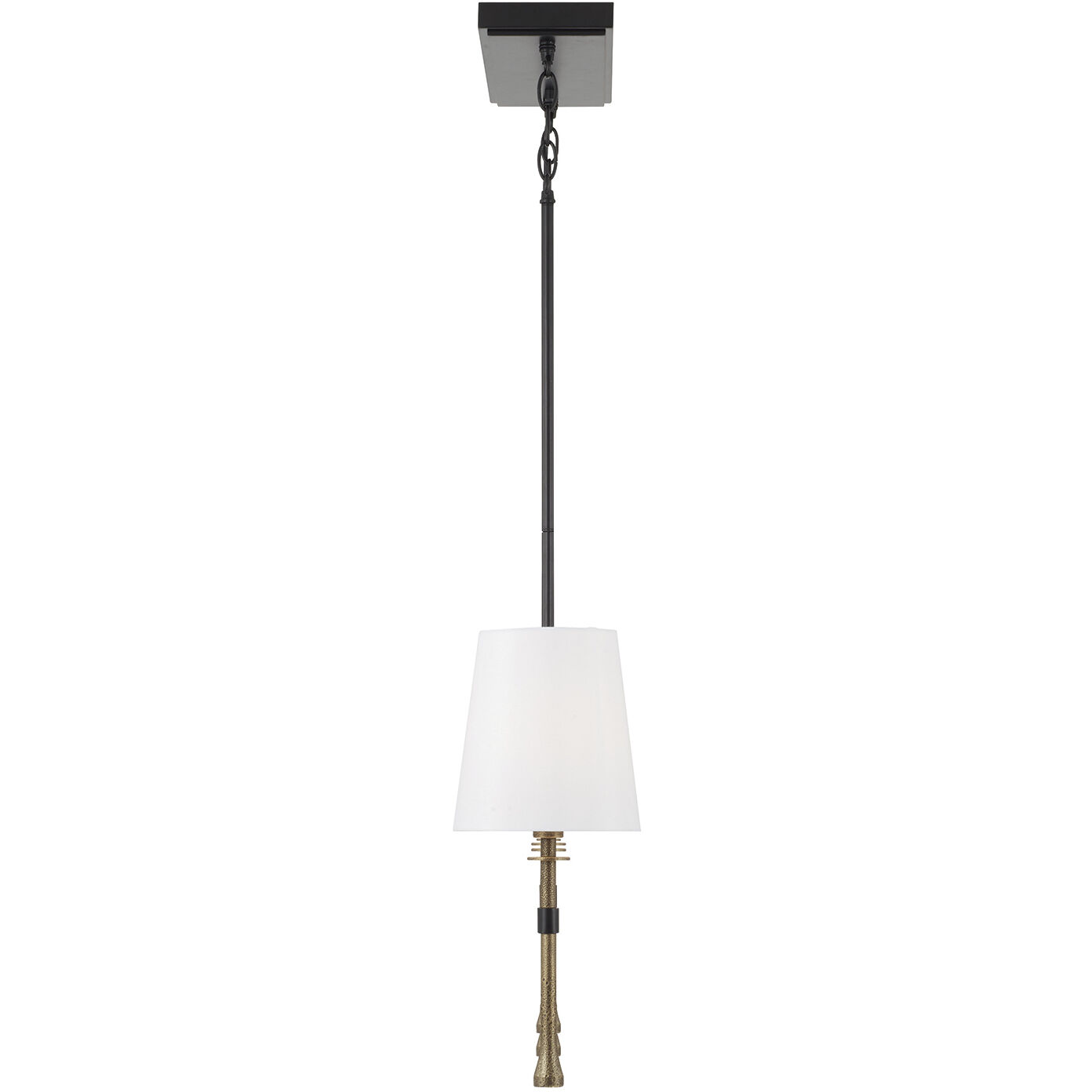 Hollis 5 Light 48 inch Matte Black with Hammered Gold Island Light Ceiling Light