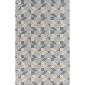 Rivington 72 X 48 inch Gray and Blue Area Rug, Wool and Cotton