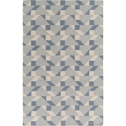 Rivington 72 X 48 inch Gray and Blue Area Rug, Wool and Cotton