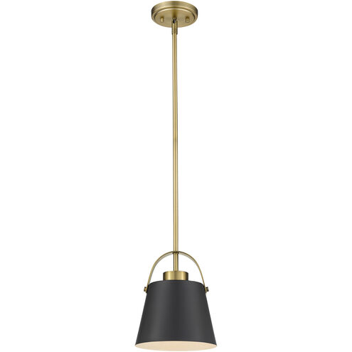 Z-Studio 1 Light 8 inch Matte Black and Heritage Brass Pendant Ceiling Light